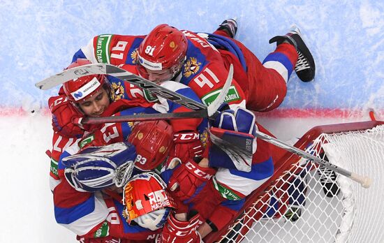 Хоккей. Выставочный матч. Россия - Белоруссия