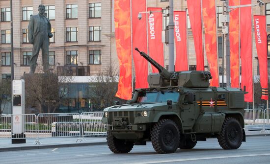 Подготовка к репетиции парада Победы в Москве