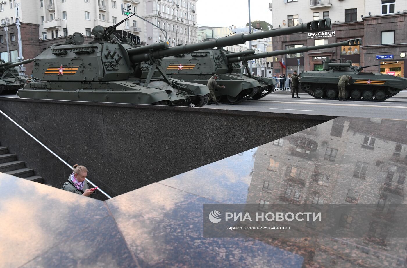 Подготовка к репетиции парада Победы в Москве