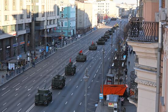 Подготовка к репетиции парада Победы в Москве