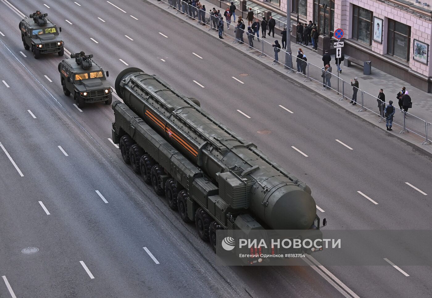 Подготовка к репетиции парада Победы в Москве