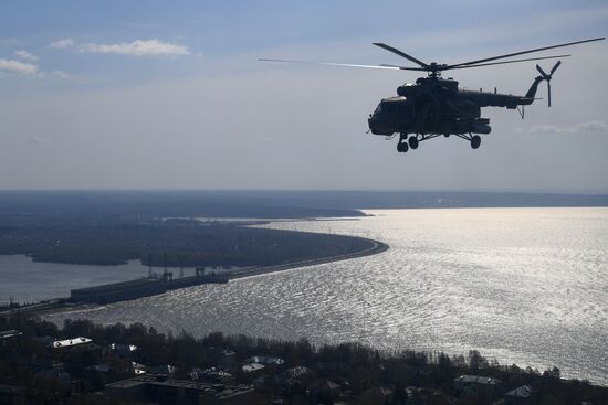 Репетиция воздушного парада Победы в Новосибирске