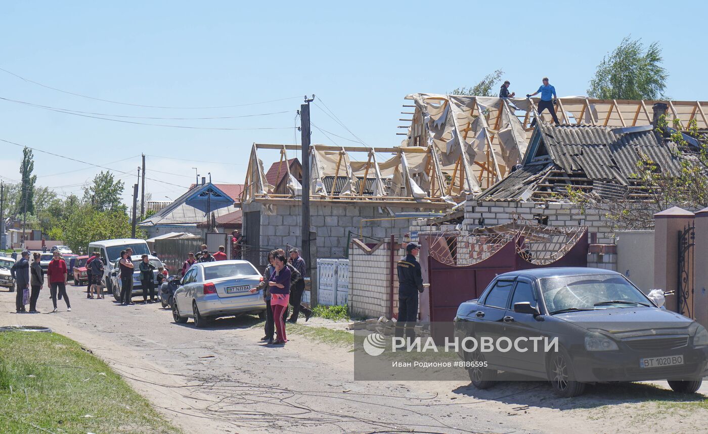 В Херсонской области по городу Голая Пристань украинские войска ударили из  ракетного комплекса 