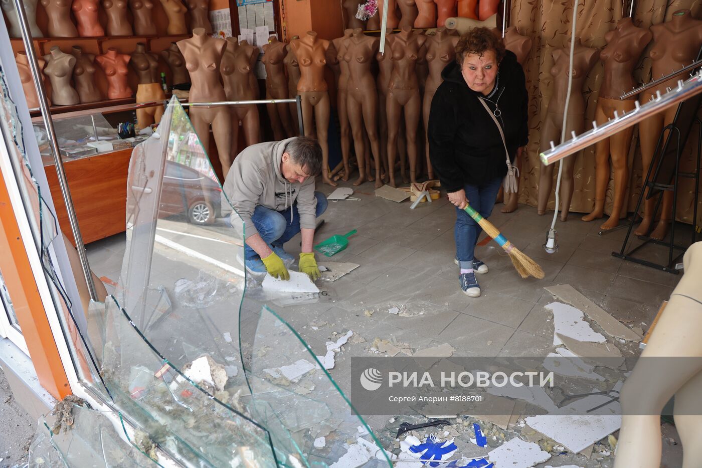 Последствия обстрела в Донецке