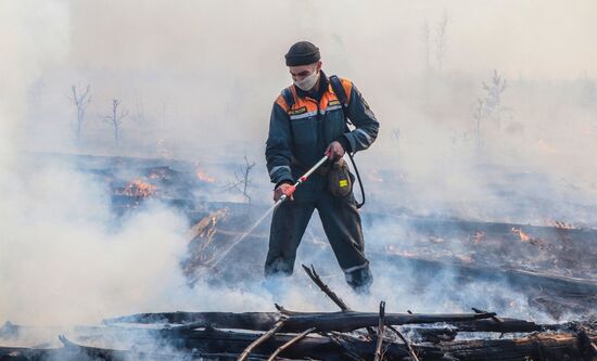 Борьба с лесными пожарами в Курганской области