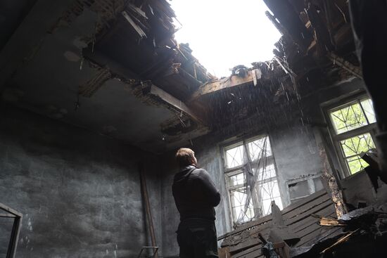 Последствия обстрела Донецка