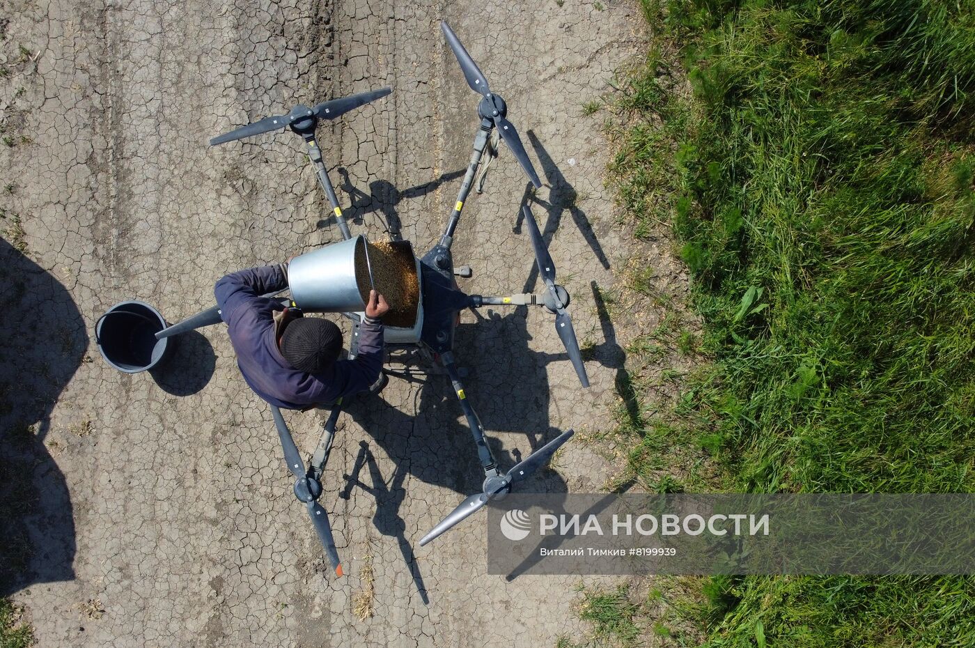 Сев риса при помощи дронов в Краснодарском крае