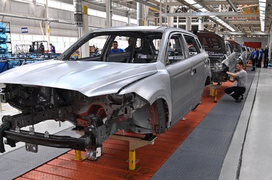 Производство  автомобилей Geely на заводе BelGee  в Минской области  