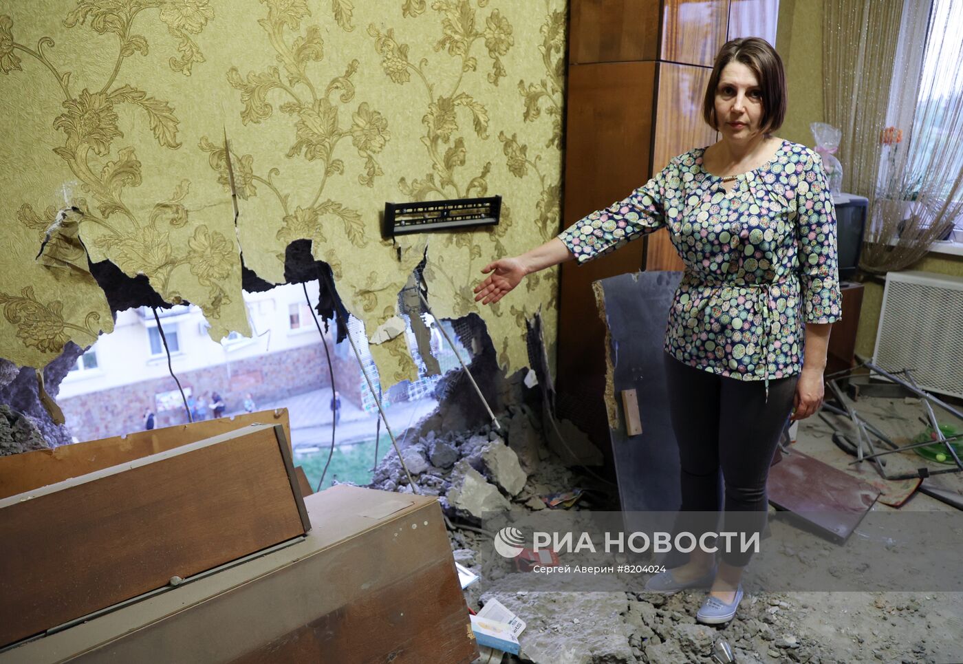 Последствия обстрелов в Донецке