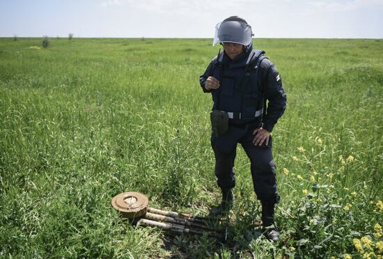 Разминирование ЛЭП вблизи Мариуполя