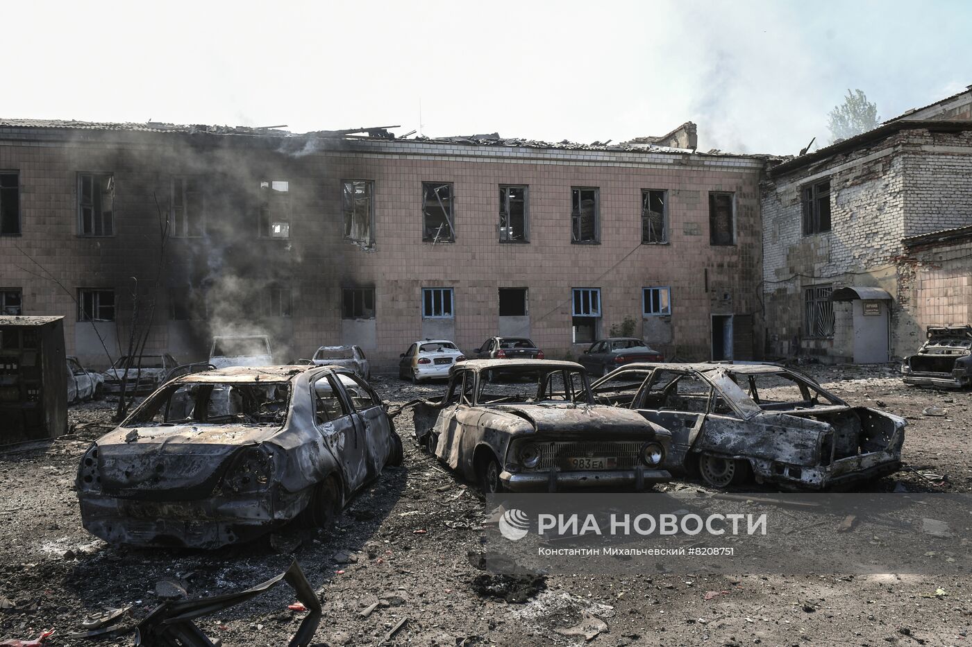 Последствия обстрела Донецка