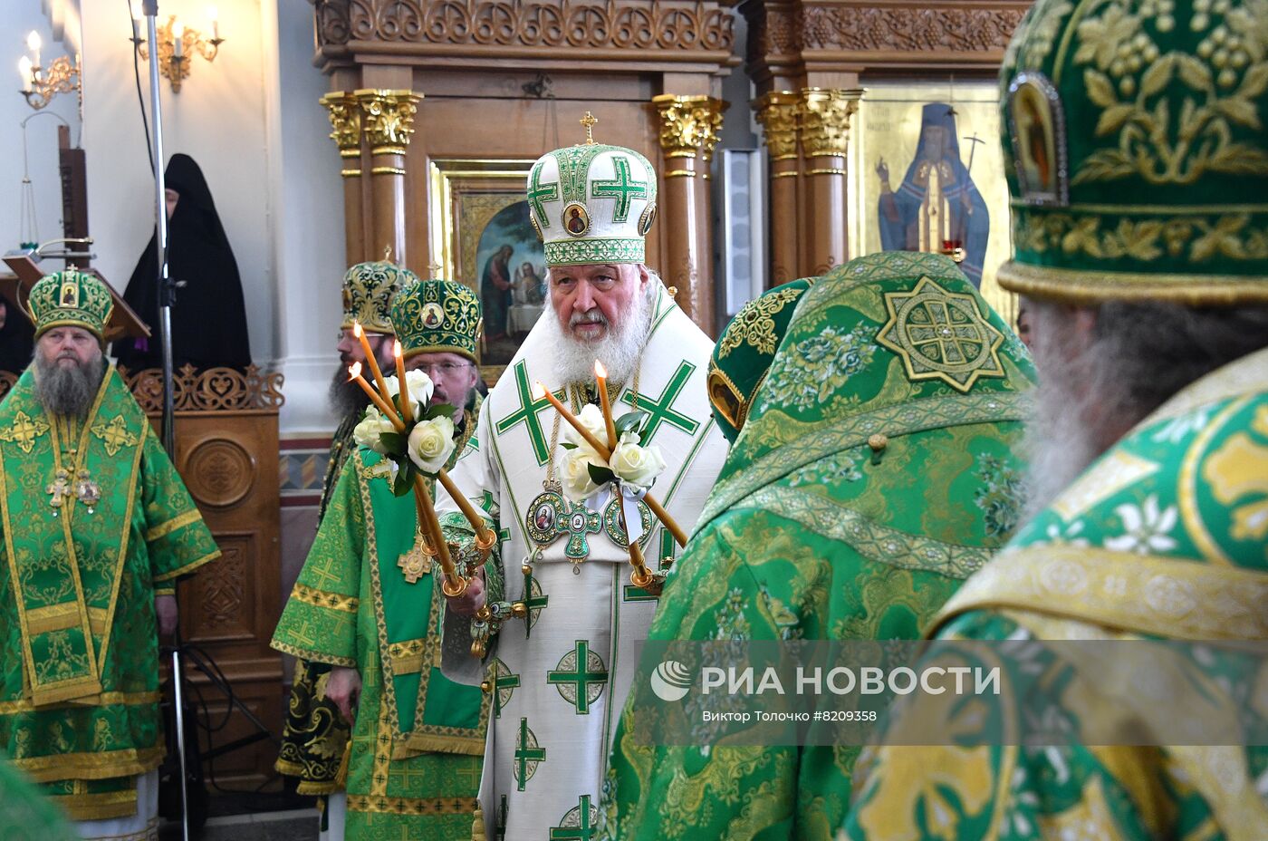 Патриарх Кирилл возглавил богослужение в Свято-Ефросиниевском монастыре в Полоцке