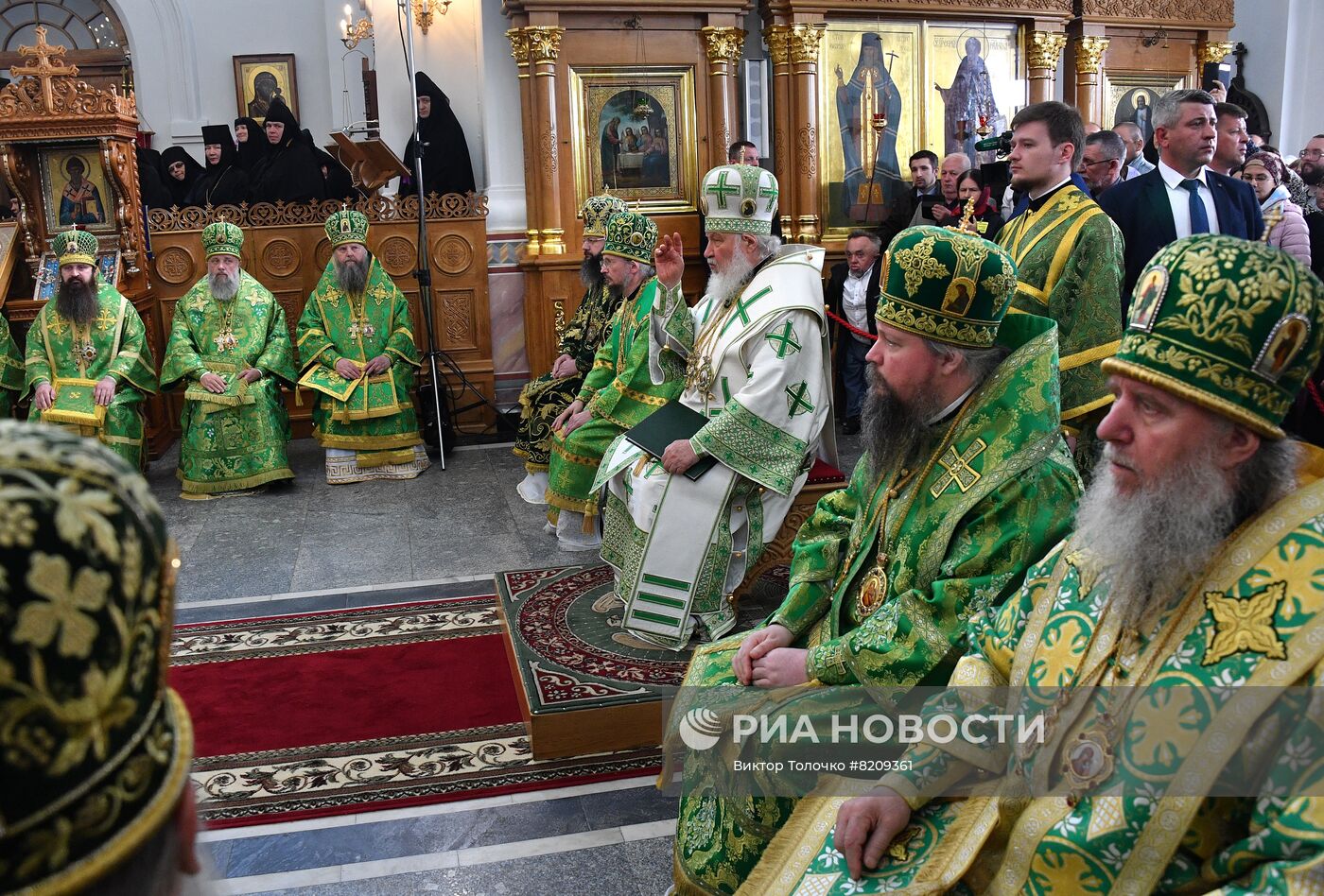 Патриарх Кирилл возглавил богослужение в Свято-Ефросиниевском монастыре в Полоцке