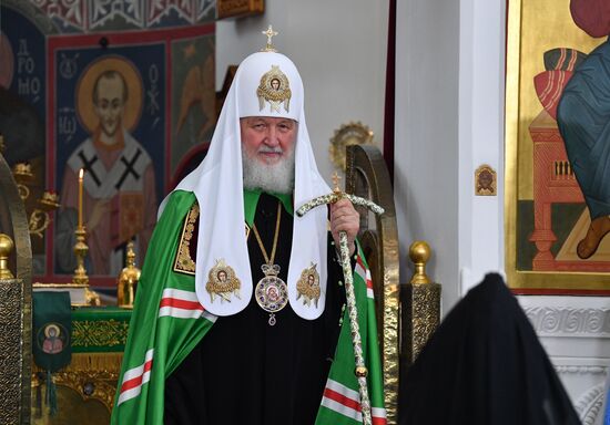 Патриарх Кирилл возглавил богослужение в Свято-Ефросиниевском монастыре в Полоцке