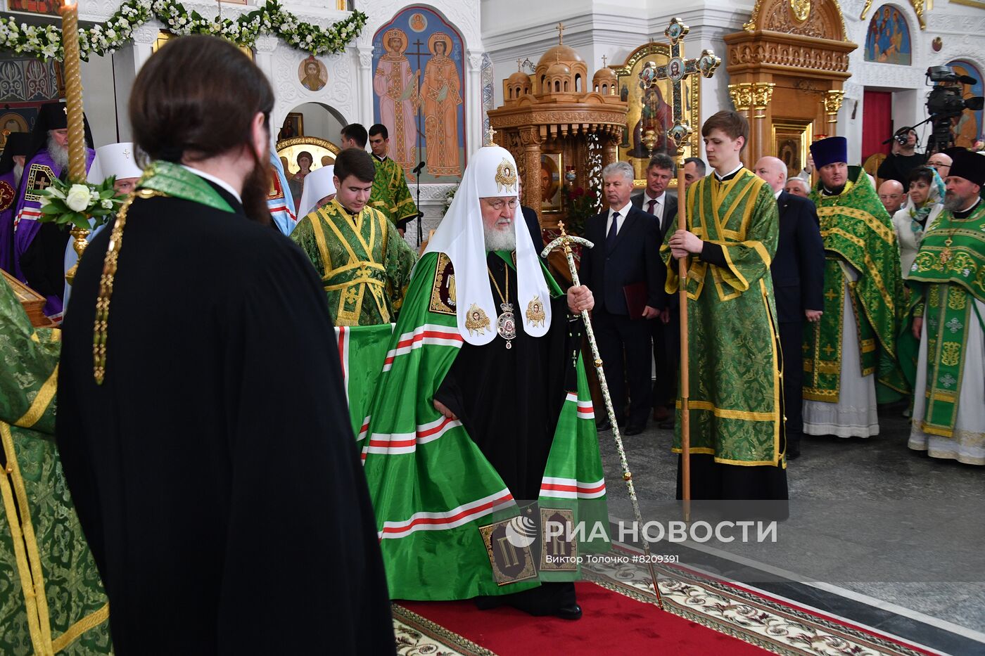 Патриарх Кирилл возглавил богослужение в Свято-Ефросиниевском монастыре в Полоцке