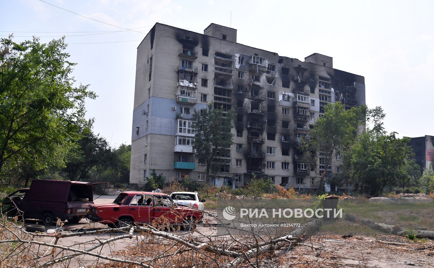 Городские кварталы Северодонецка в ЛНР после освобождения