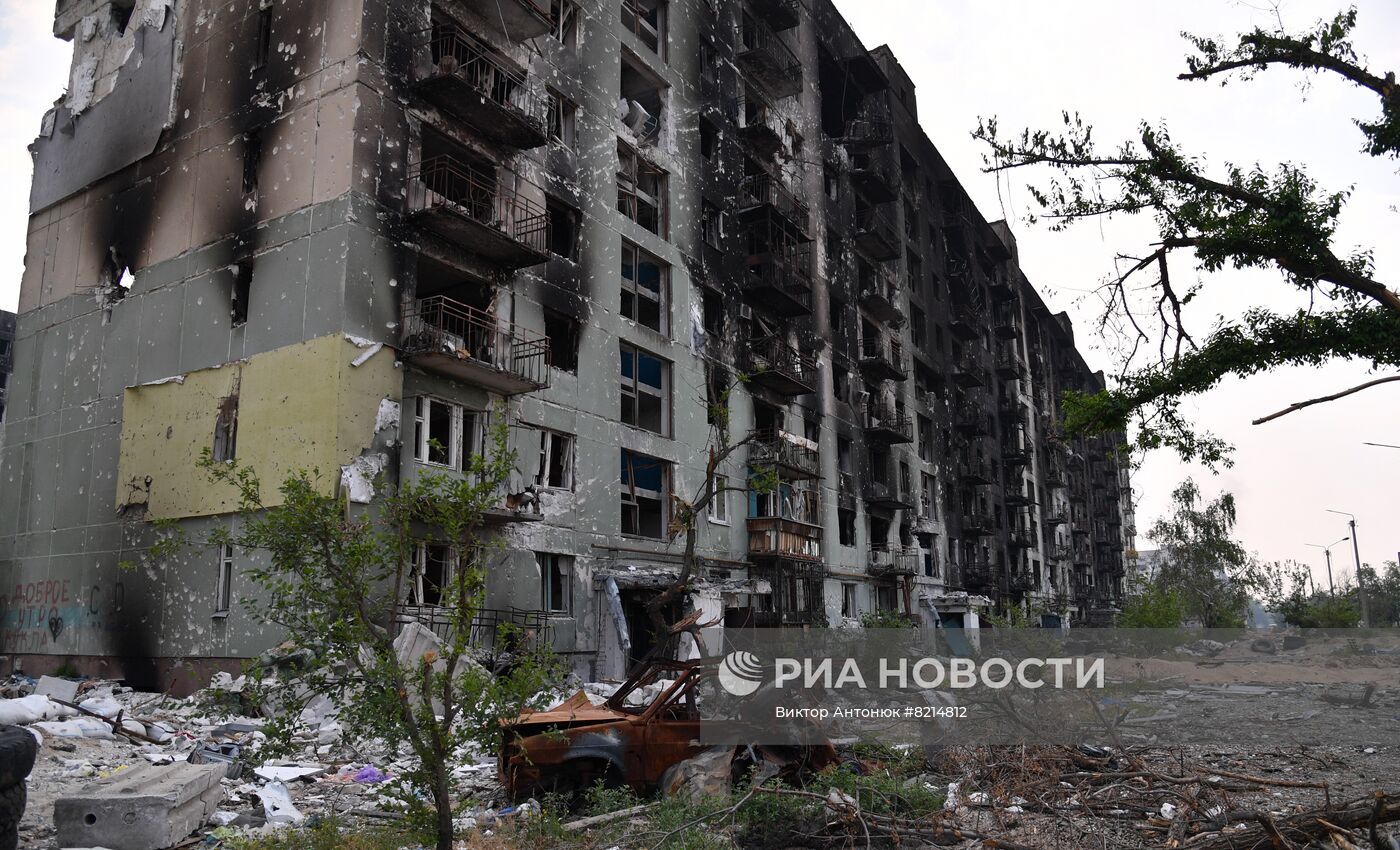 Городские кварталы Северодонецка в ЛНР после освобождения