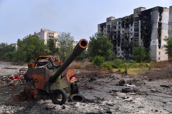 Городские кварталы Северодонецка в ЛНР после освобождения