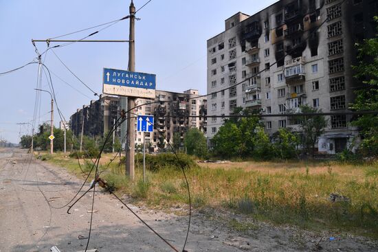 Городские кварталы Северодонецка в ЛНР после освобождения