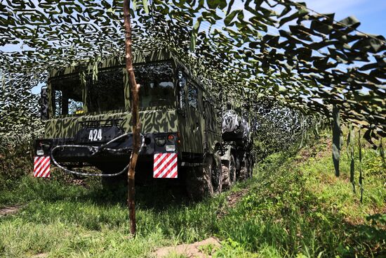 Учение ракетных войск с применением БРК "Бал" в Калининградской области