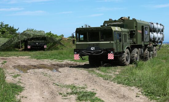 Учение ракетных войск с применением БРК "Бал" в Калининградской области