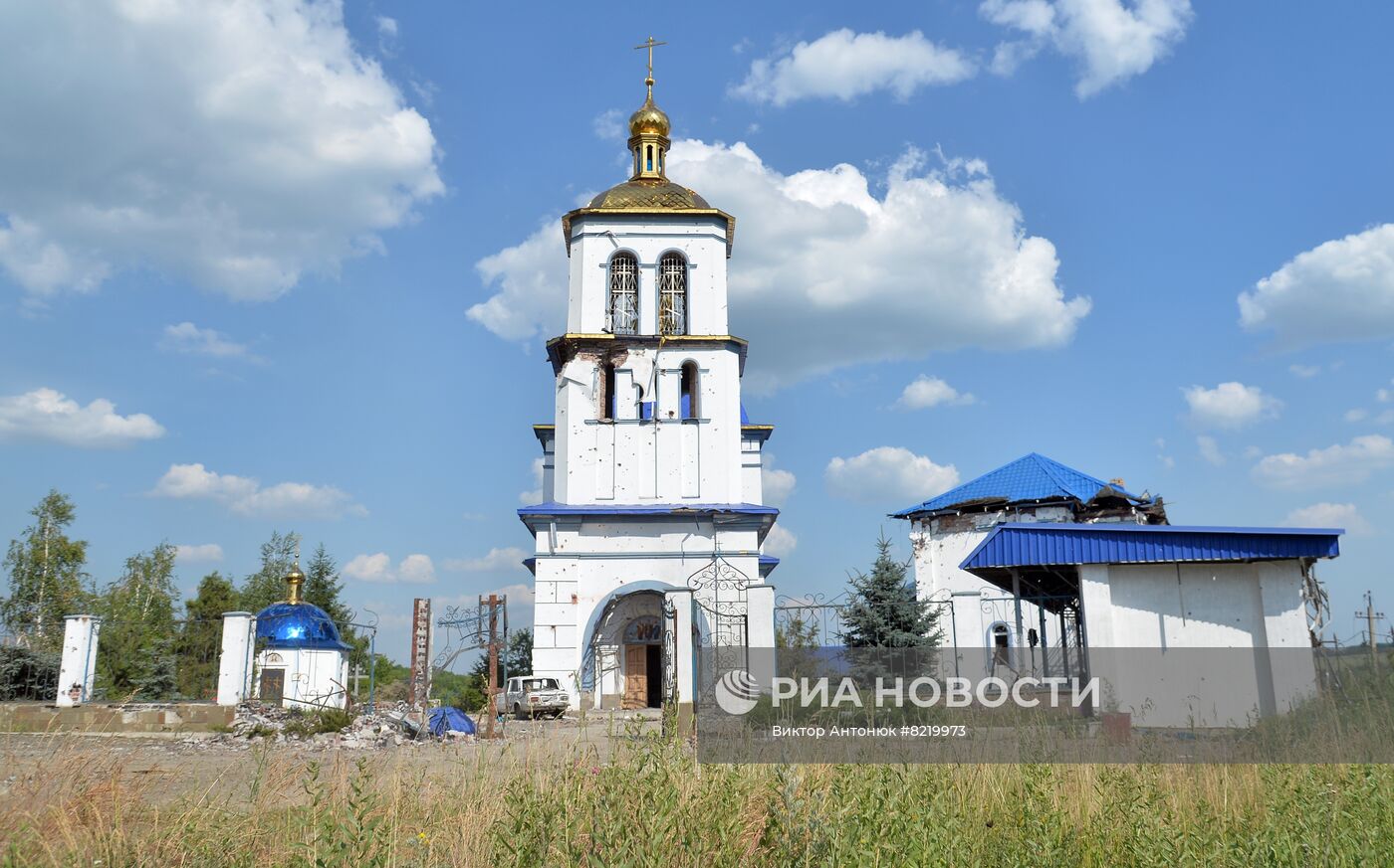 Бойцы Народной милиции ЛНР и полка А. Кадырова в Нижней Камышевахе