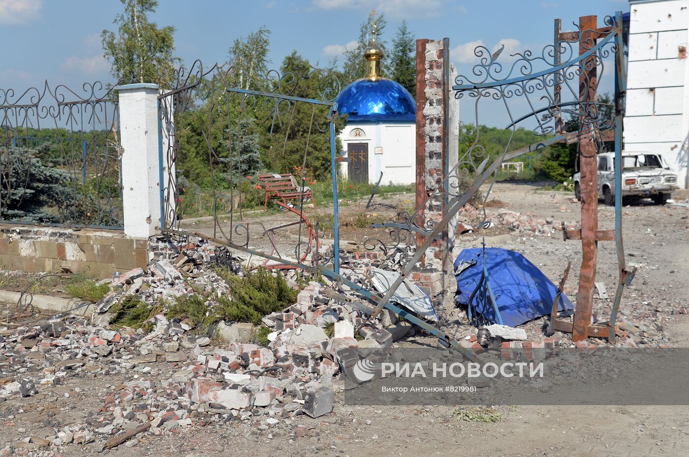 Бойцы Народной милиции ЛНР и полка А. Кадырова в Нижней Камышевахе
