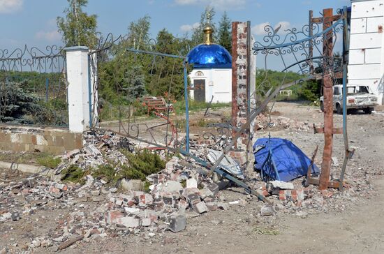 Бойцы Народной милиции ЛНР и полка А. Кадырова в Нижней Камышевахе
