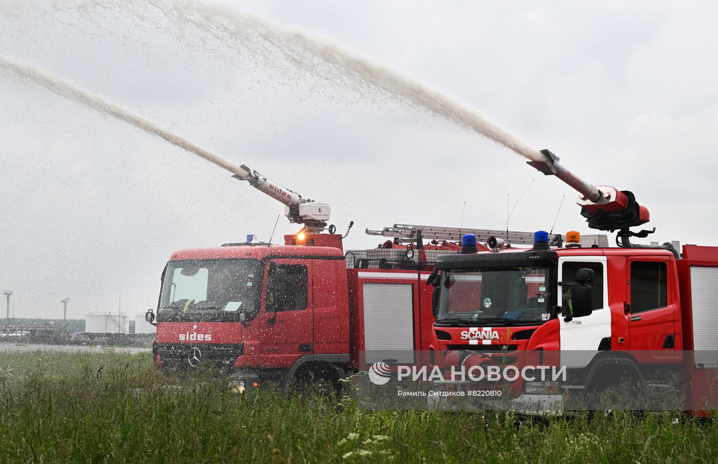 Работа службы противопожарного и аварийно-спасательного обеспечения полетов аэропорта Домодедово