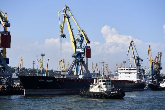 Первое иностранное судно вышло в море из порта Мариуполя