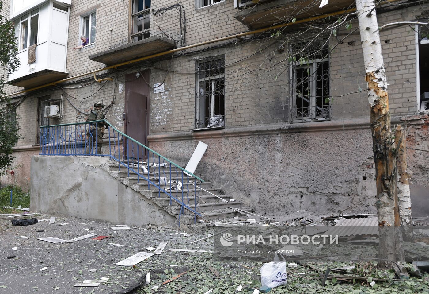 Последствия обстрела в Донецке