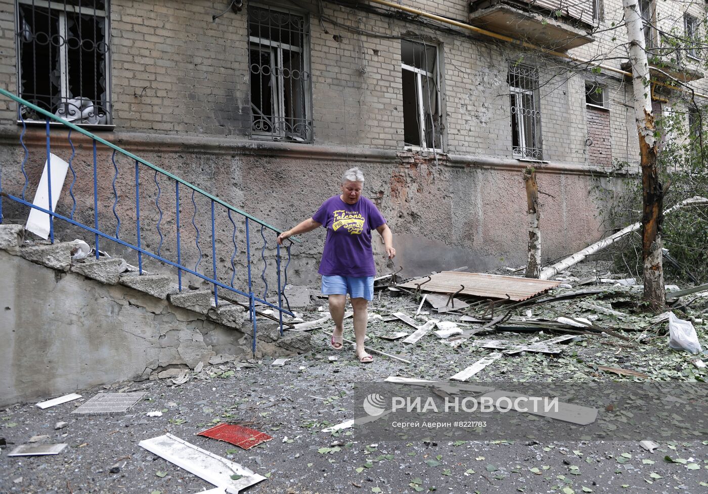 Последствия обстрела в Донецке