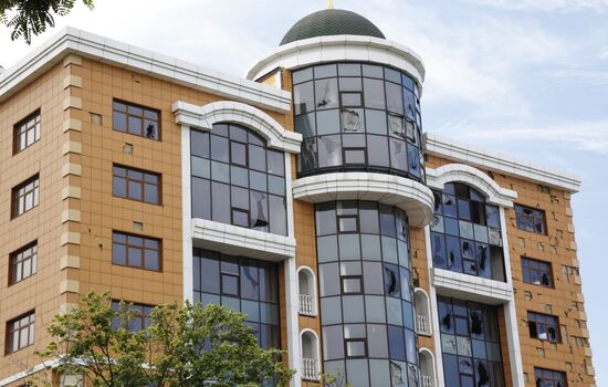 Последствия обстрела в Донецке