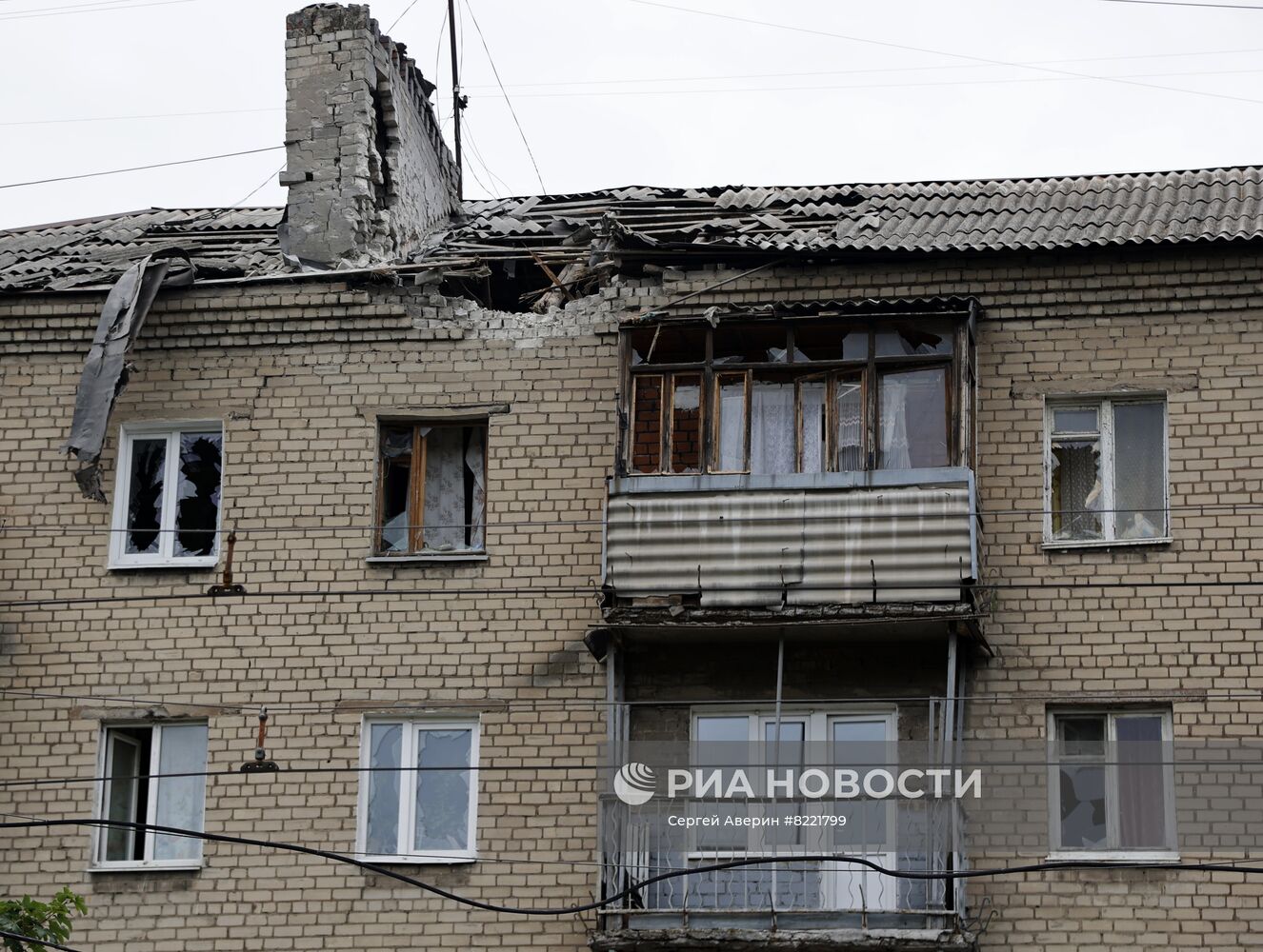 Последствия обстрела в Донецке