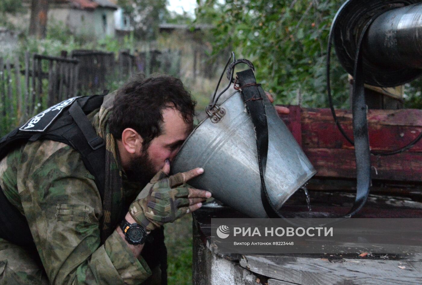 Бойцы чеченского отряда "Ахмат" в Золотом-2 и Камышевахе в ЛНР