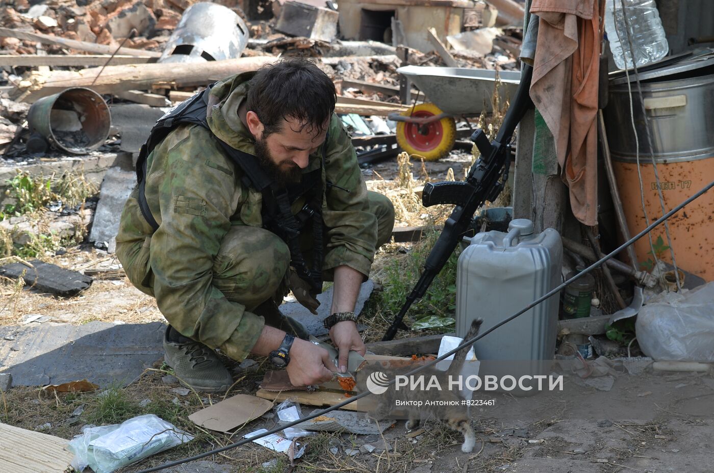 Бойцы чеченского отряда "Ахмат" в Золотом-2 и Камышевахе в ЛНР