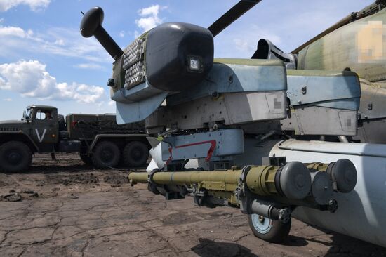 Аэродром базирования вертолетов Ка-52 в зоне проведения спецоперации