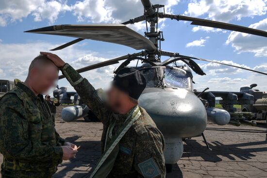 Аэродром базирования вертолетов Ка-52 в зоне проведения спецоперации