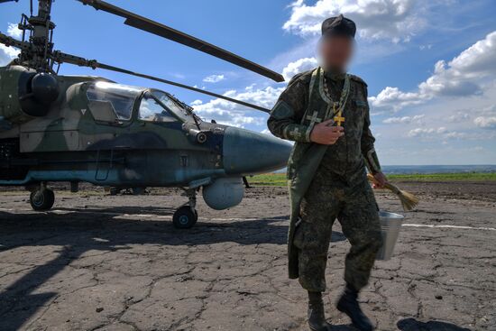 Аэродром базирования вертолетов Ка-52 в зоне проведения спецоперации