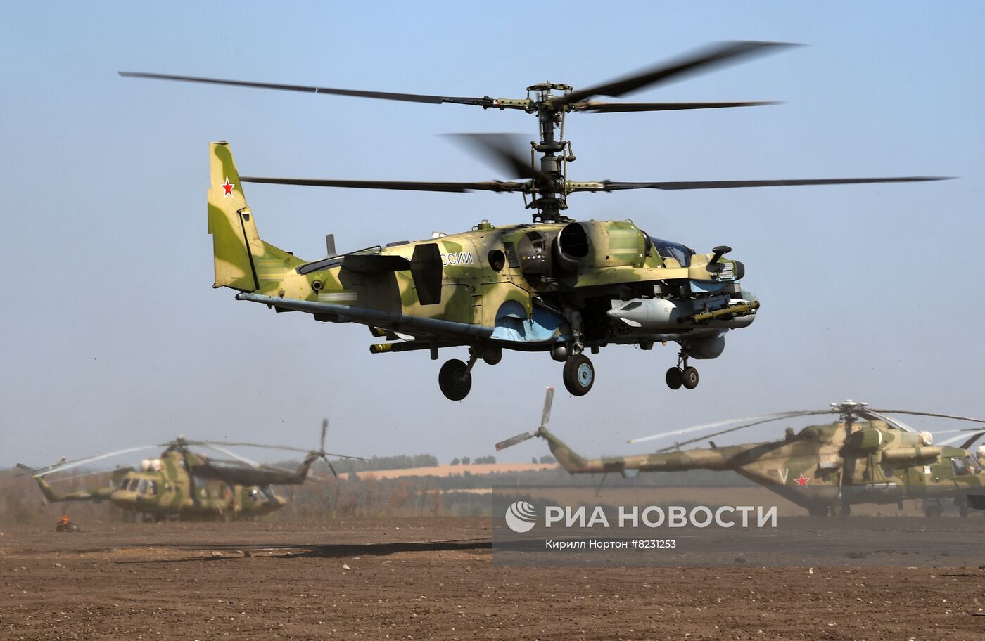 Аэродром базирования вертолетов Ка-52 в зоне проведения спецоперации