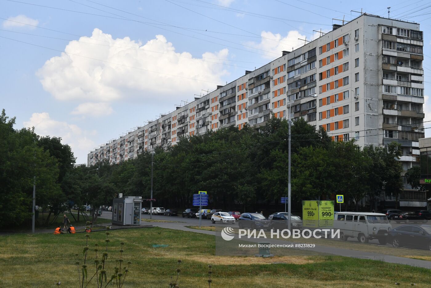 Восстановление фасада одного из самых длинных жилых домов Москвы