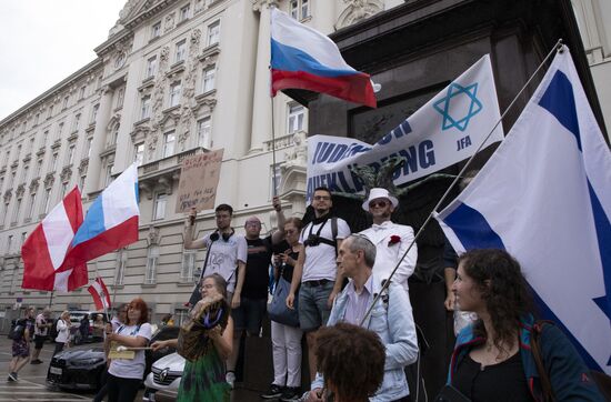 Акция в Вене против финансовой поддержки Украины на государственном уровне