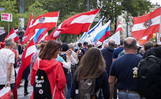 Акция в Вене против финансовой поддержки Украины на государственном уровне