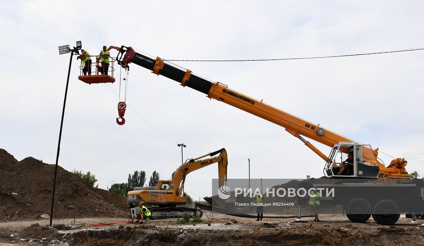 Строительство госпиталя и жилых домов бригадами МО РФ в Мариуполе