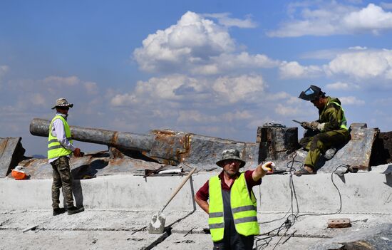 Реставрация мемориала "Саур-Могила" бригадами ВСК МО РФ
