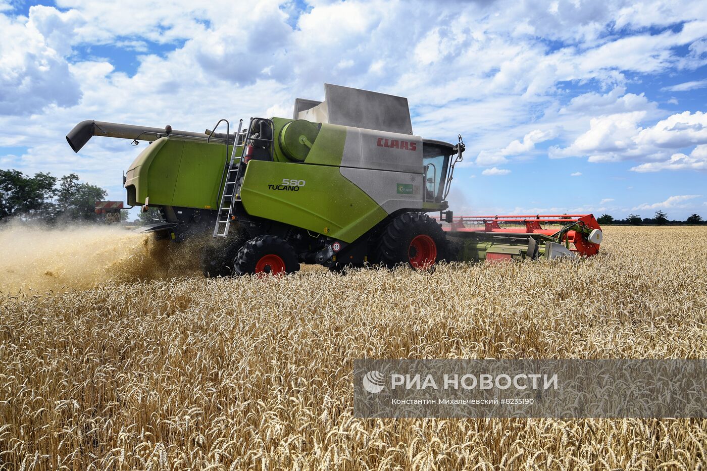 Уборка урожая пшеницы в Крыму