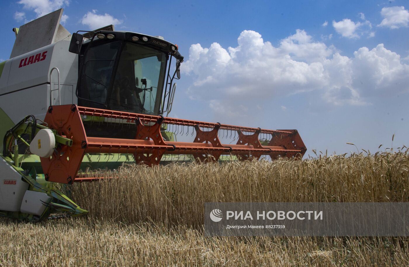 Уборка зерновых на освобожденных территориях Запорожской области