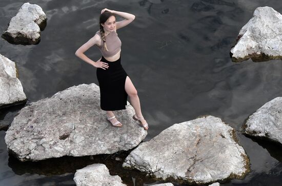 Река Енисей обмелела в Красноярском крае 