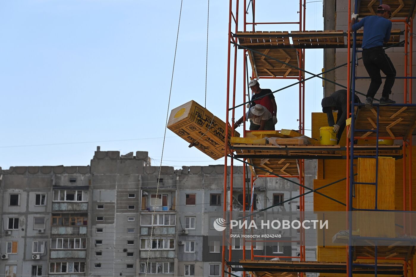 Строительство микрорайона бригадами ВСК МО РФ в Мариуполе