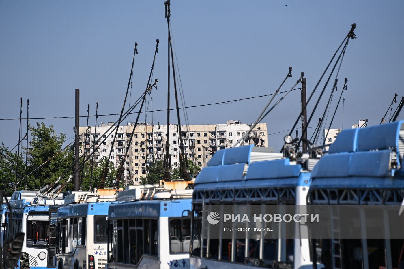 Работа транспорта в Мариуполе